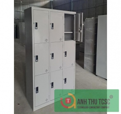 Tủ locker 9C3KG chín cánh ba khoang có thêm ngăn